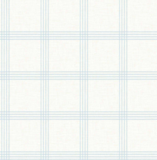 Chesapeake Plaid & Stripe Twain Wallpaper - Light Blue