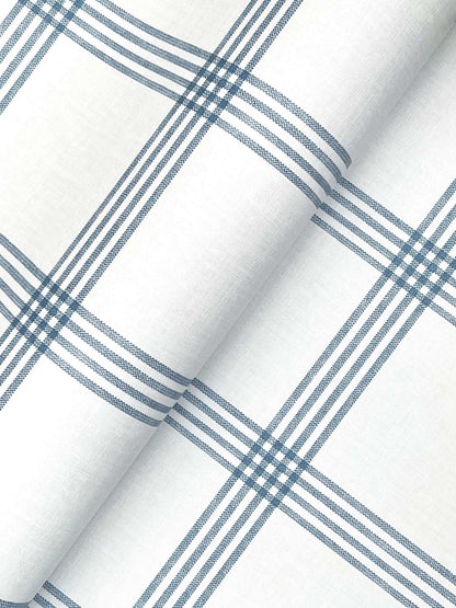 Chesapeake Plaid & Stripe Twain Wallpaper - Denim