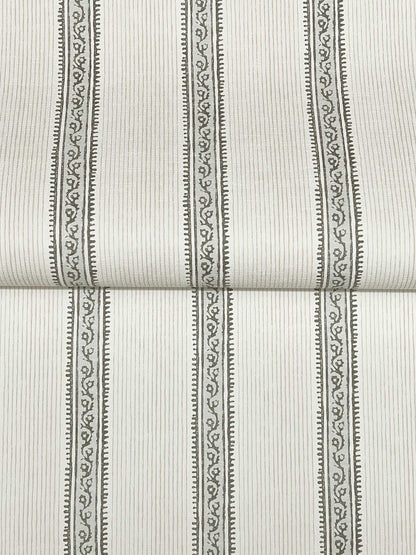 Chesapeake Plaid & Stripe Mandevilla Wallpaper - Black