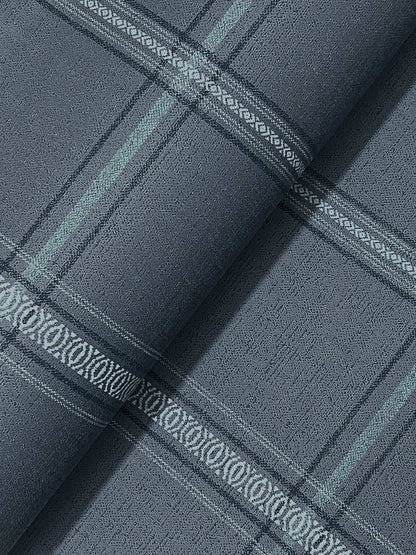Chesapeake Plaid & Stripe Auberge Wallpaper Sample - Dark Blue
