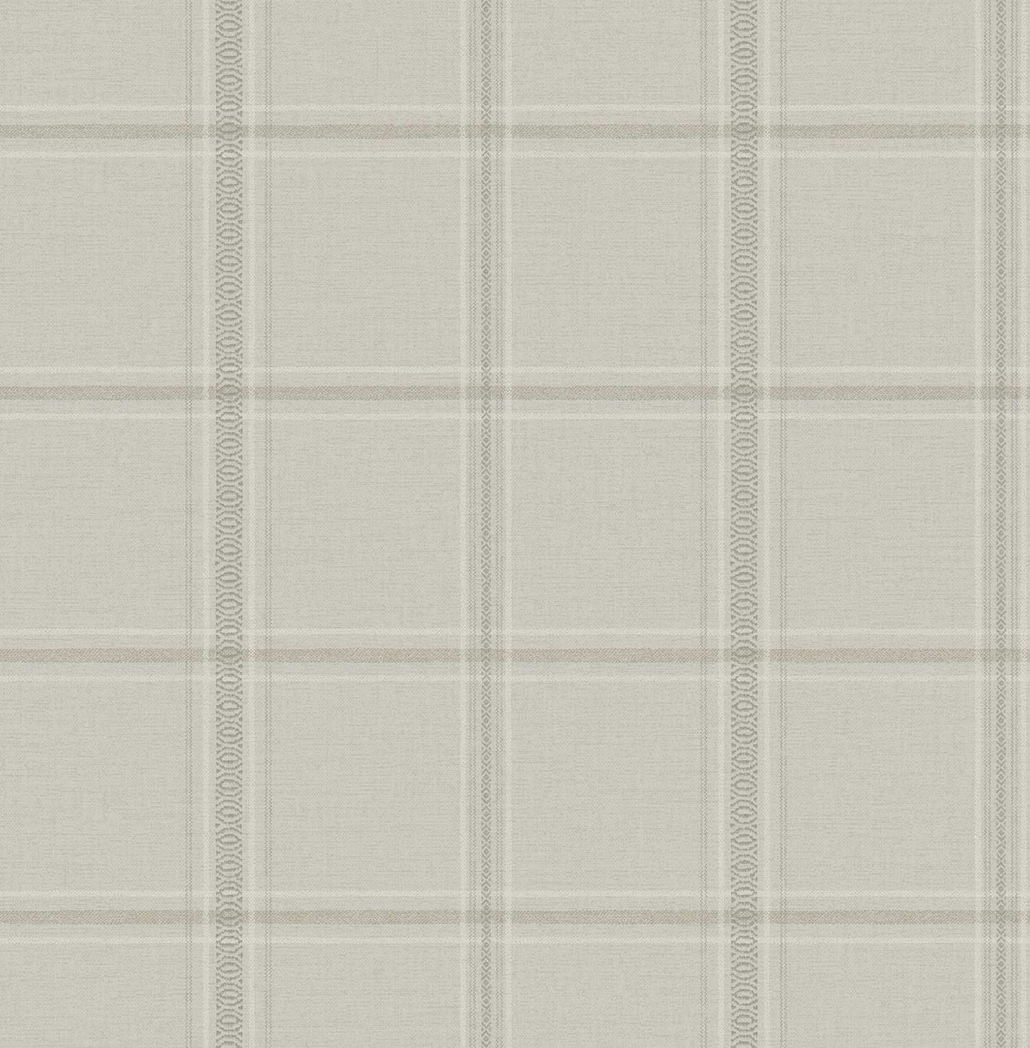 Chesapeake Plaid & Stripe Auberge Wallpaper Sample - Taupe