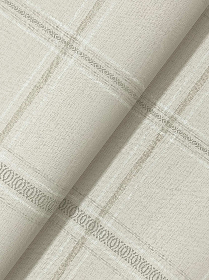 Chesapeake Plaid & Stripe Auberge Wallpaper Sample - Taupe