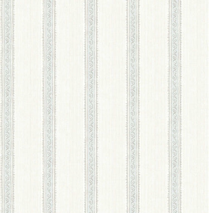 Chesapeake Plaid & Stripe Mandevilla Wallpaper - Light Blue