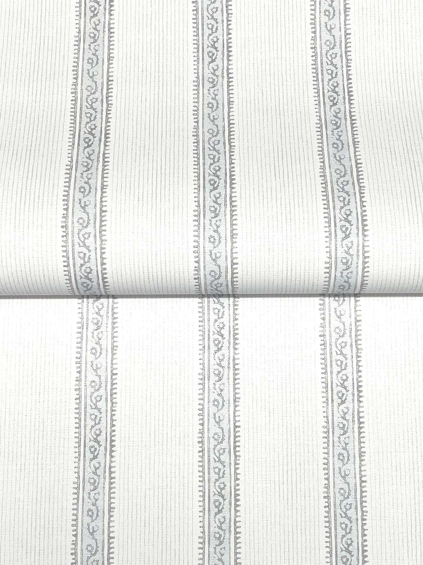 Chesapeake Plaid & Stripe Mandevilla Wallpaper - Light Blue