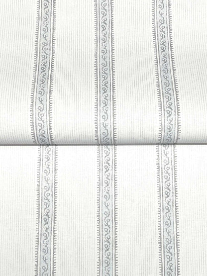 Chesapeake Plaid & Stripe Mandevilla Wallpaper - Light Blue
