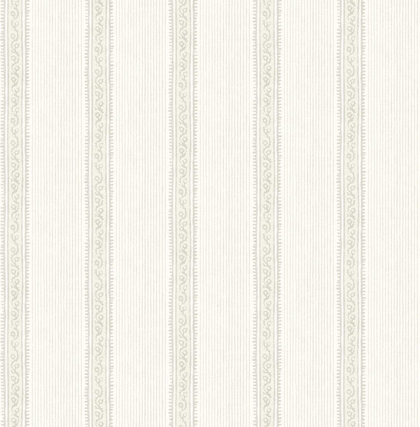 Chesapeake Plaid & Stripe Mandevilla Wallpaper - Beige