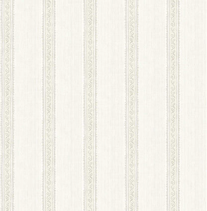 Chesapeake Plaid & Stripe Mandevilla Wallpaper - Beige