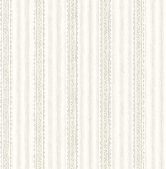 Chesapeake Plaid & Stripe Mandevilla Wallpaper - Beige
