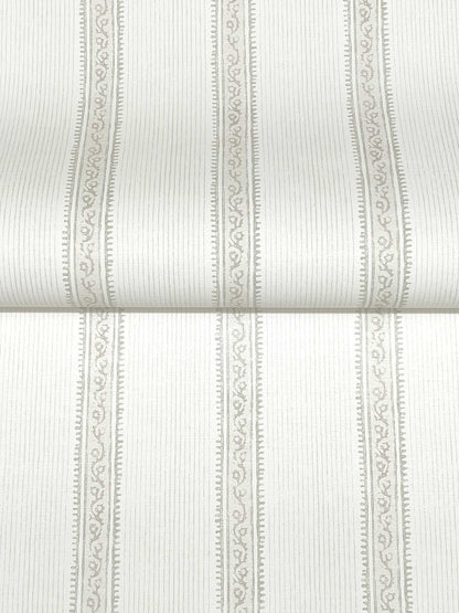 Chesapeake Plaid & Stripe Mandevilla Wallpaper - Beige