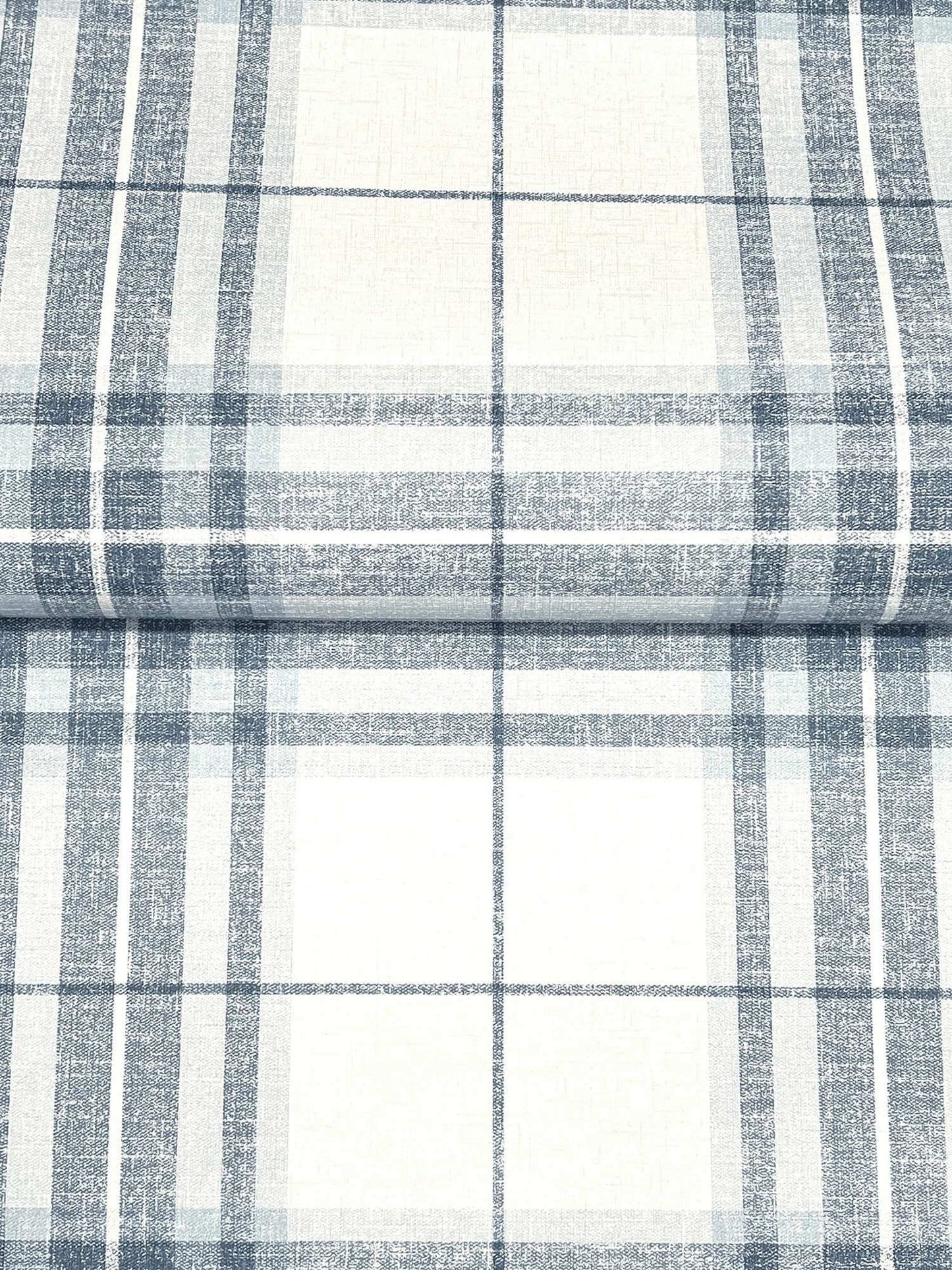 Chesapeake Plaid & Stripe Cabin Check Wallpaper Sample - Blue