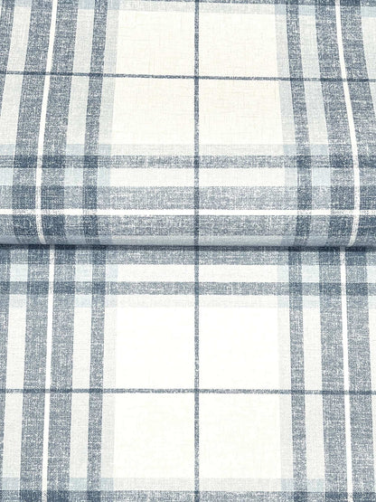 Chesapeake Plaid & Stripe Cabin Check Wallpaper Sample - Blue