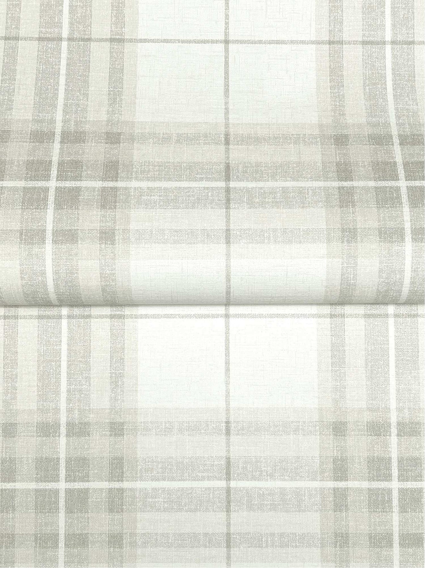 Chesapeake Plaid & Stripe Cabin Check Wallpaper Sample - Gray