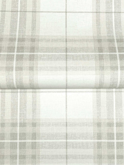 Chesapeake Plaid & Stripe Cabin Check Wallpaper Sample - Gray