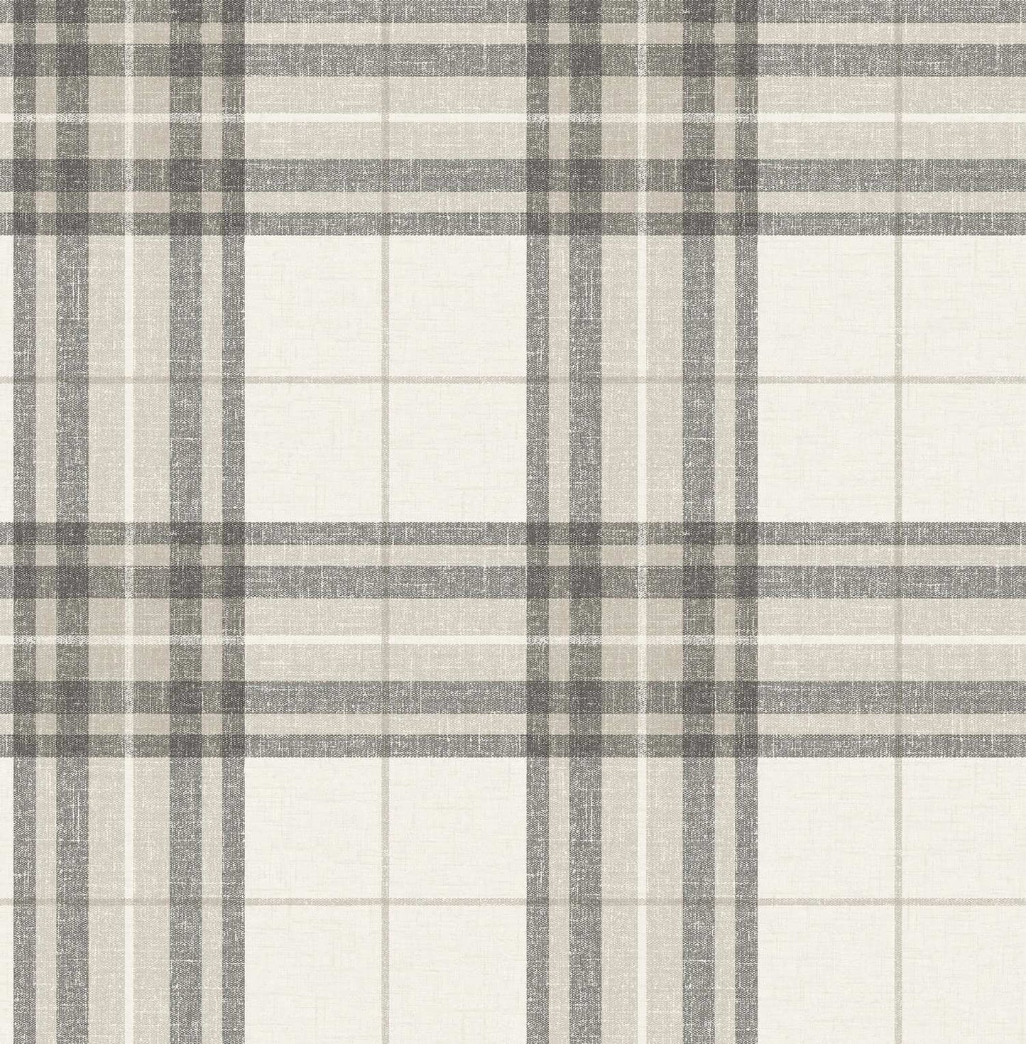 Chesapeake Plaid & Stripe Cabin Check Wallpaper Sample - Charcoal