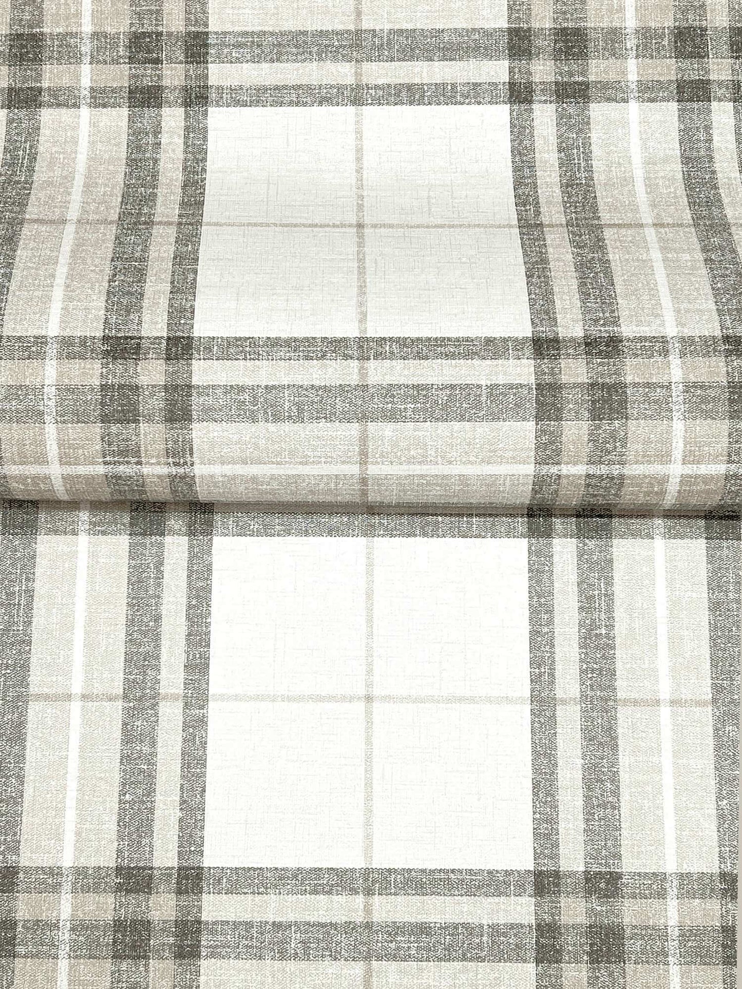 Chesapeake Plaid & Stripe Cabin Check Wallpaper Sample - Charcoal