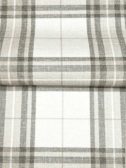 Chesapeake Plaid & Stripe Cabin Check Wallpaper Sample - Charcoal