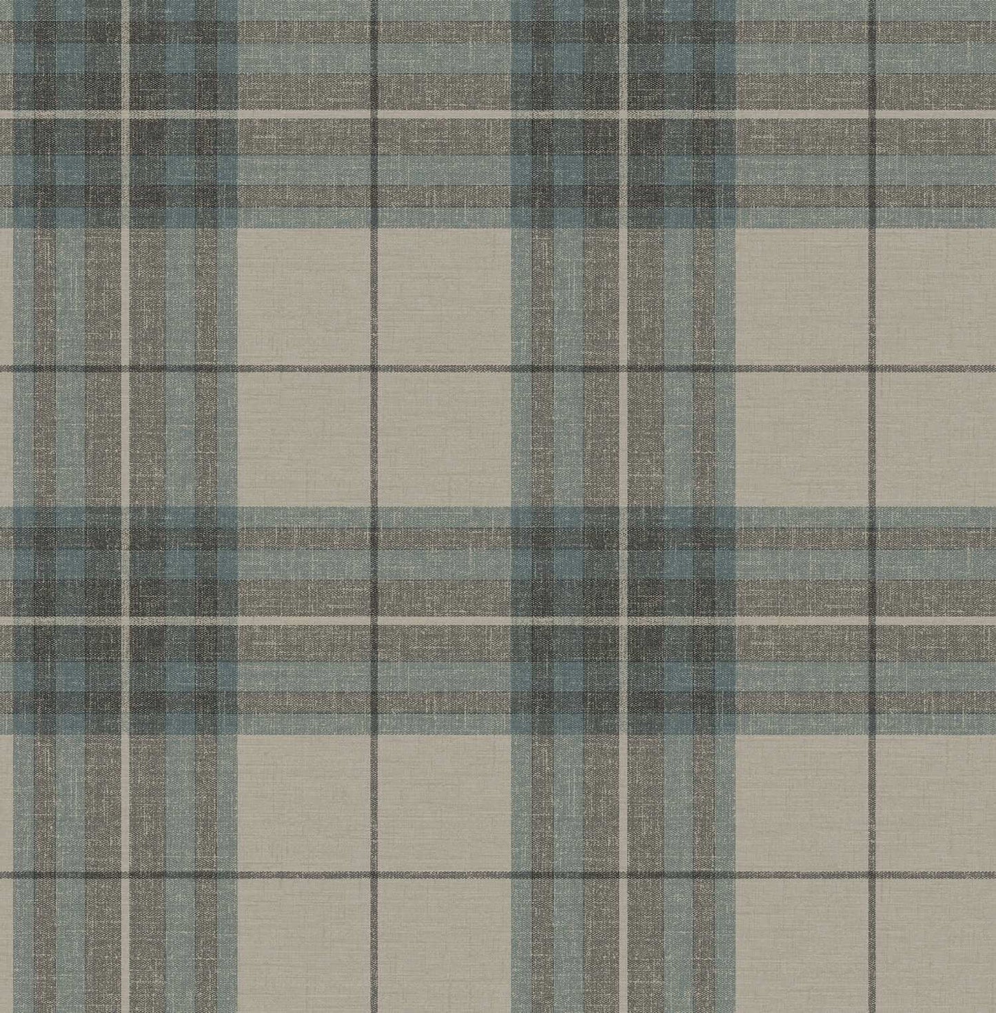 Chesapeake Plaid & Stripe Cabin Check Wallpaper - Teal