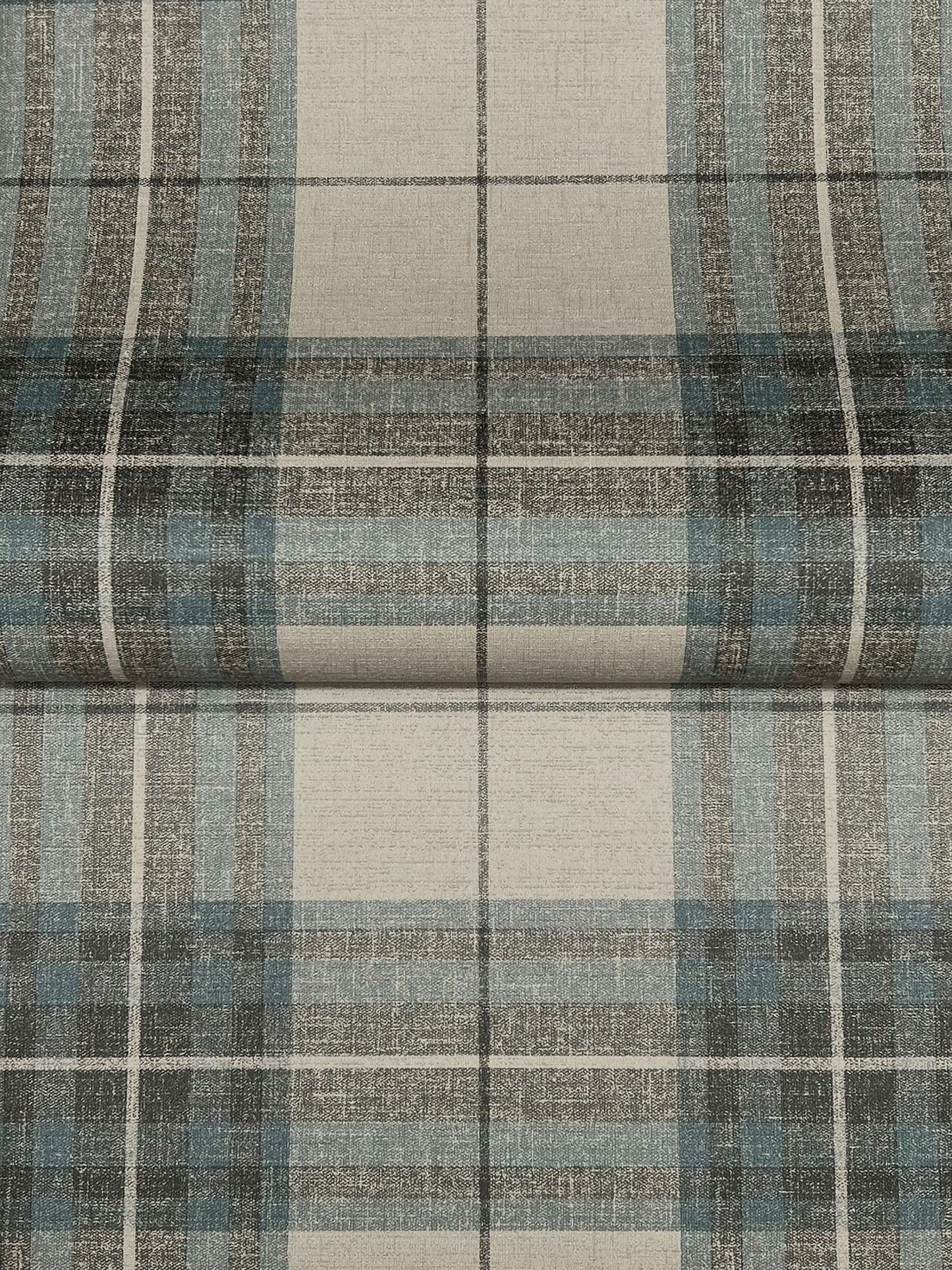Chesapeake Plaid & Stripe Cabin Check Wallpaper - Teal