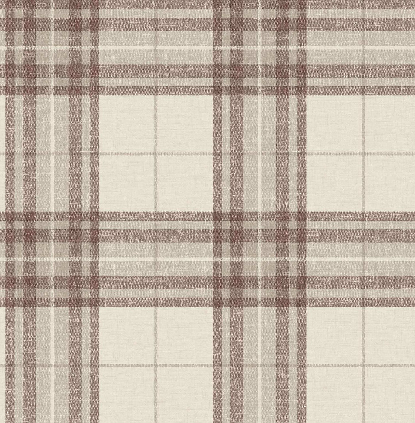 Chesapeake Plaid & Stripe Cabin Check Wallpaper - Rust