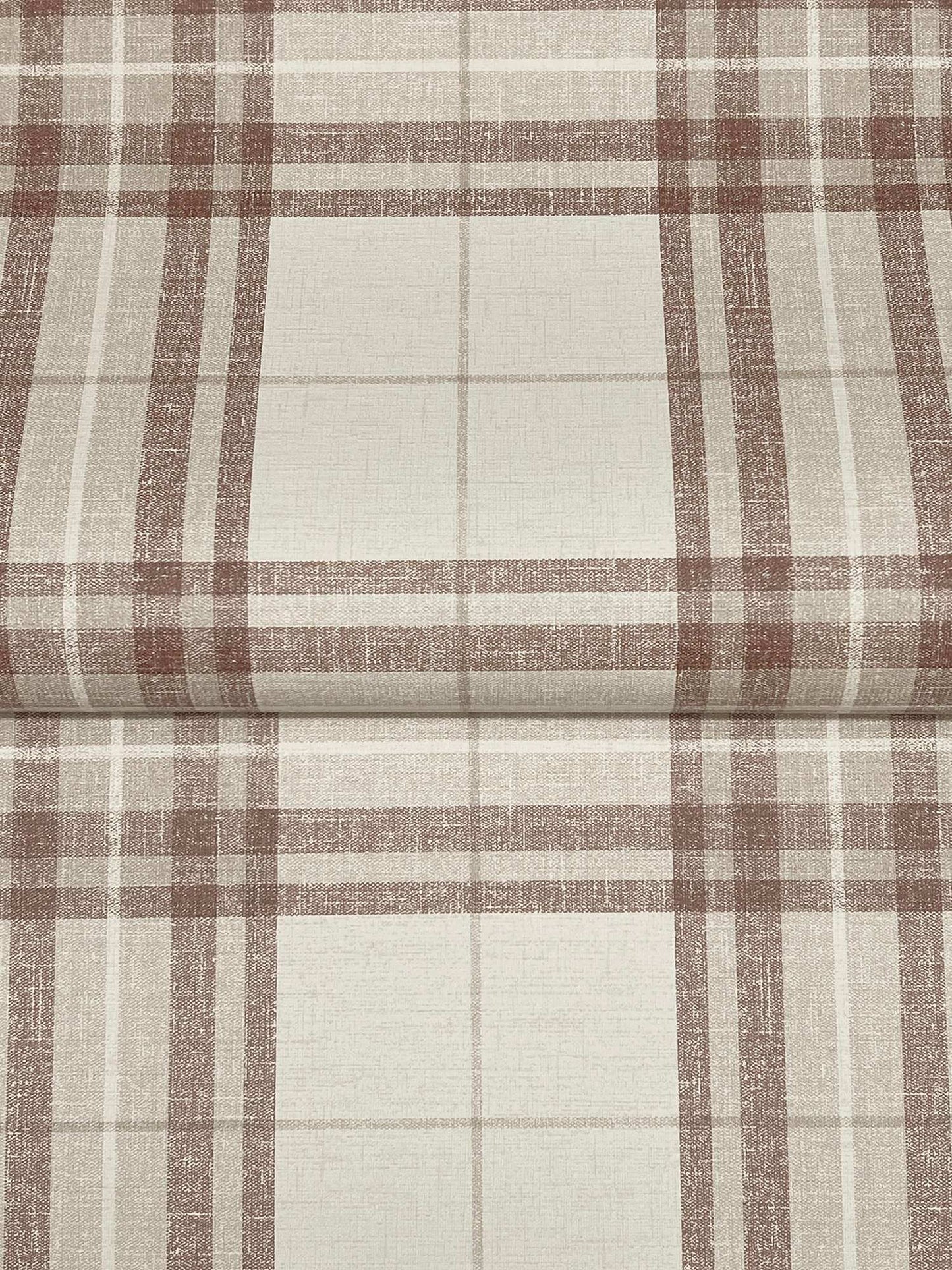 Chesapeake Plaid & Stripe Cabin Check Wallpaper - Rust