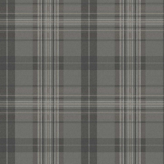 Chesapeake Plaid & Stripe Austin Wallpaper - Charcoal