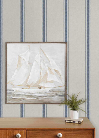 Chesapeake Plaid & Stripe Linette Wallpaper Sample - Blue