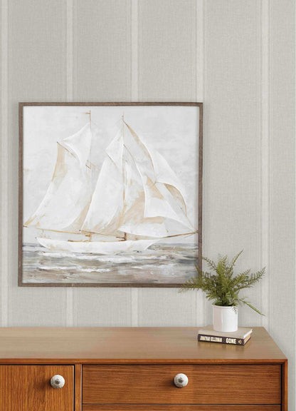 Chesapeake Plaid & Stripe Linette Wallpaper Sample - Beige