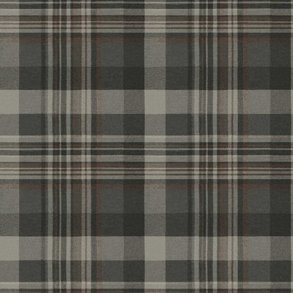 Chesapeake Plaid & Stripe Dutton Flannel Wallpaper - Charcoal