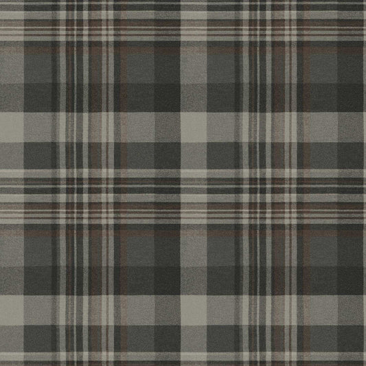 Chesapeake Plaid & Stripe Dutton Flannel Wallpaper - Charcoal