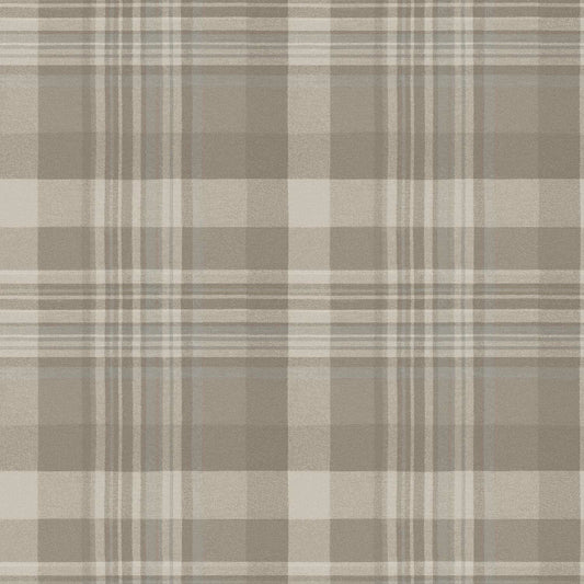 Chesapeake Plaid & Stripe Dutton Flannel Wallpaper - Light Brown