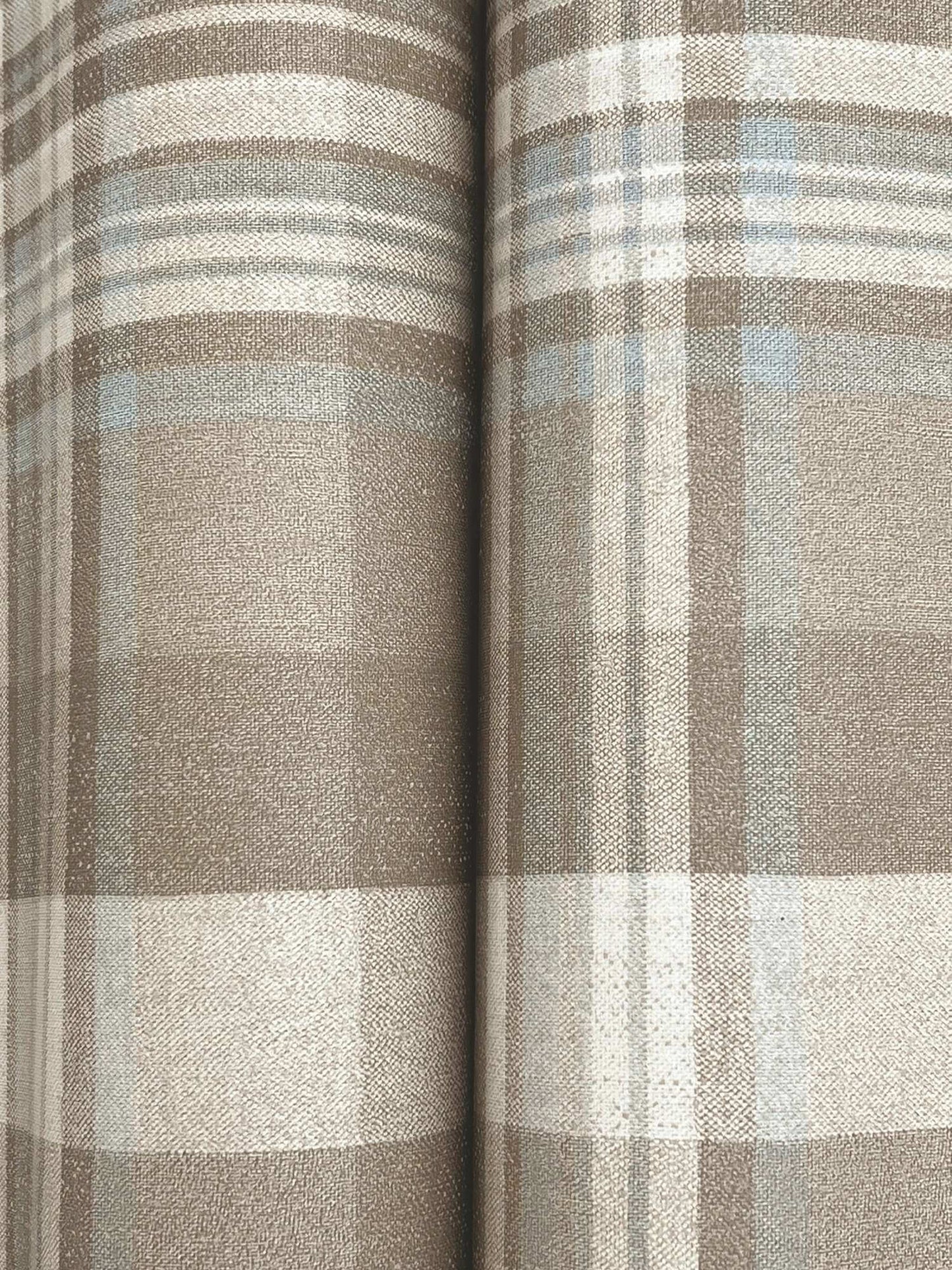Chesapeake Plaid & Stripe Dutton Flannel Wallpaper - Light Brown