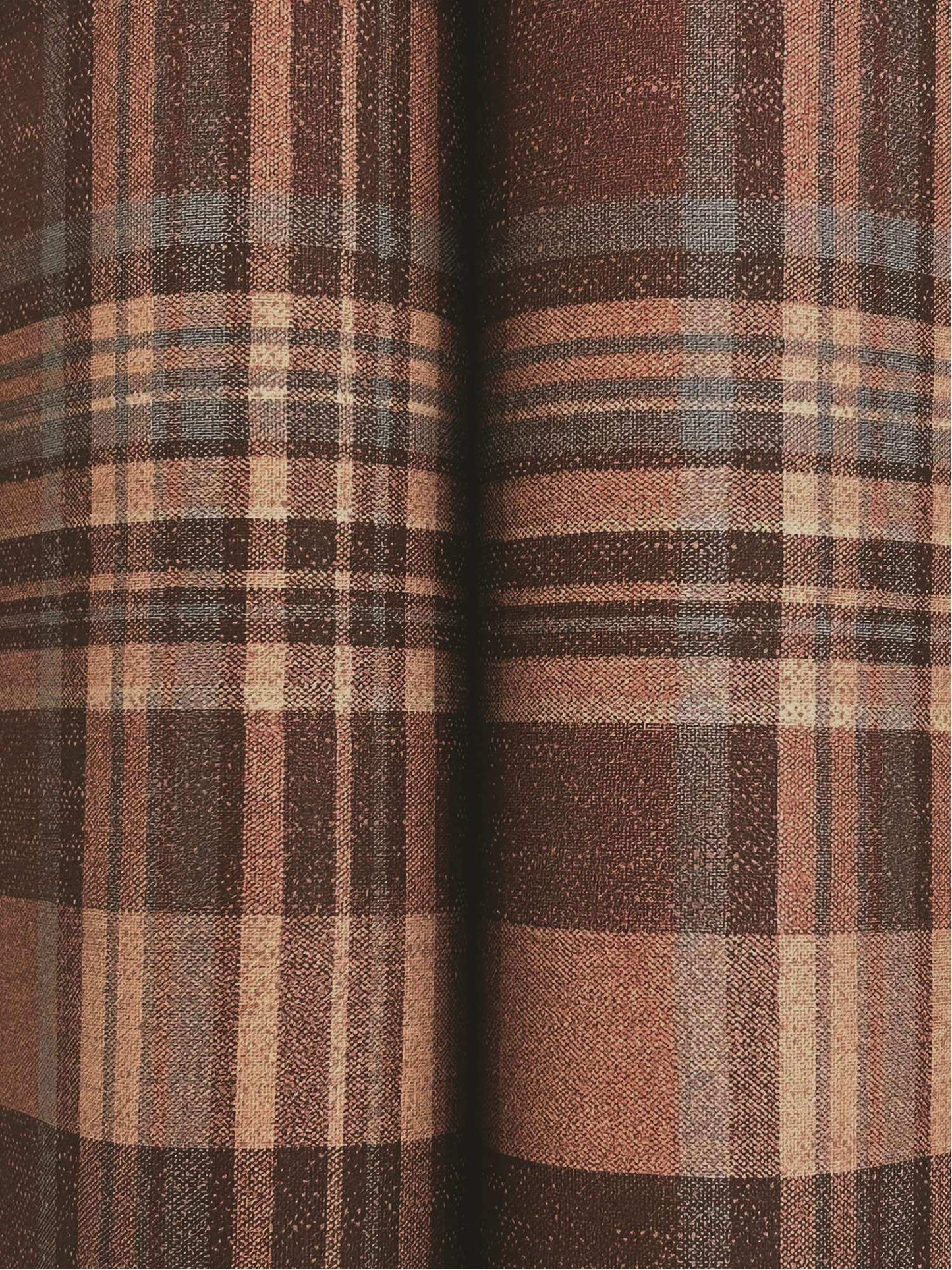 Chesapeake Plaid & Stripe Dutton Flannel Wallpaper - Rust