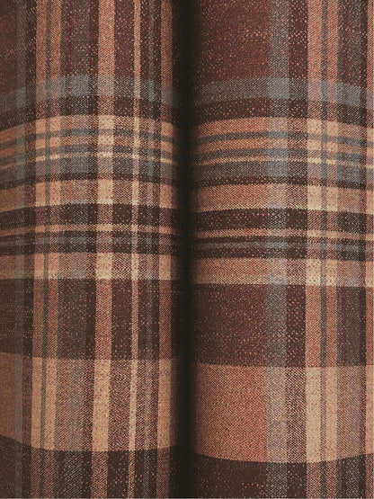 Chesapeake Plaid & Stripe Dutton Flannel Wallpaper - Rust