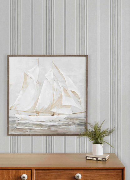 Chesapeake Plaid & Stripe Calvados Wallpaper Sample - Gray