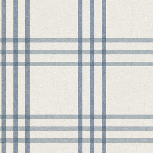 Chesapeake Plaid & Stripe Fletcher Wallpaper - Blue