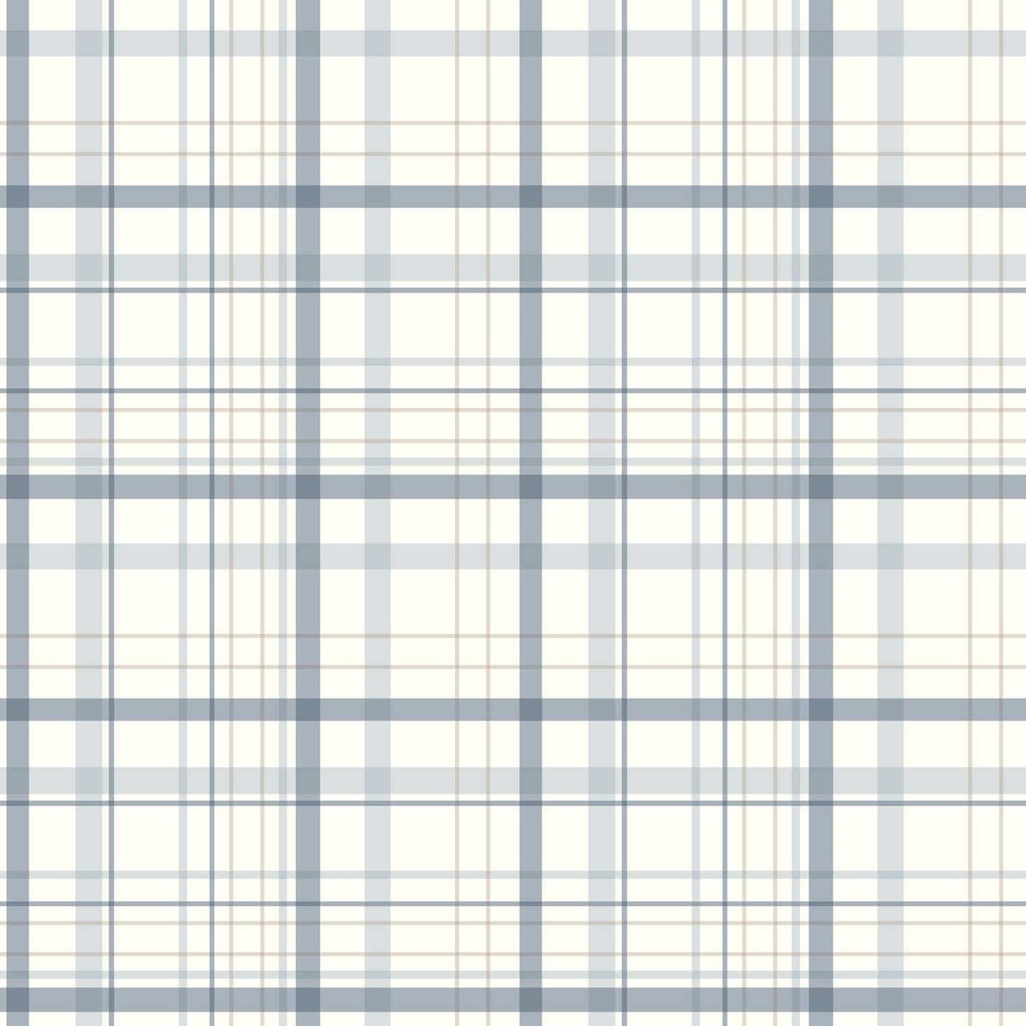 Chesapeake Plaid & Stripe Burgess Wallpaper Sample - Blue