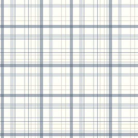 Chesapeake Plaid & Stripe Burgess Wallpaper - Blue