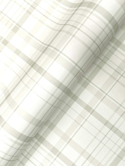 Chesapeake Plaid & Stripe Burgess Wallpaper Sample - Light Green