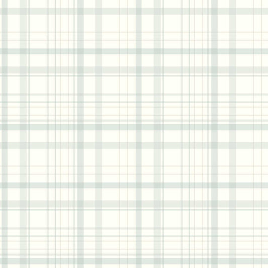 Chesapeake Plaid & Stripe Burgess Wallpaper - Light Blue