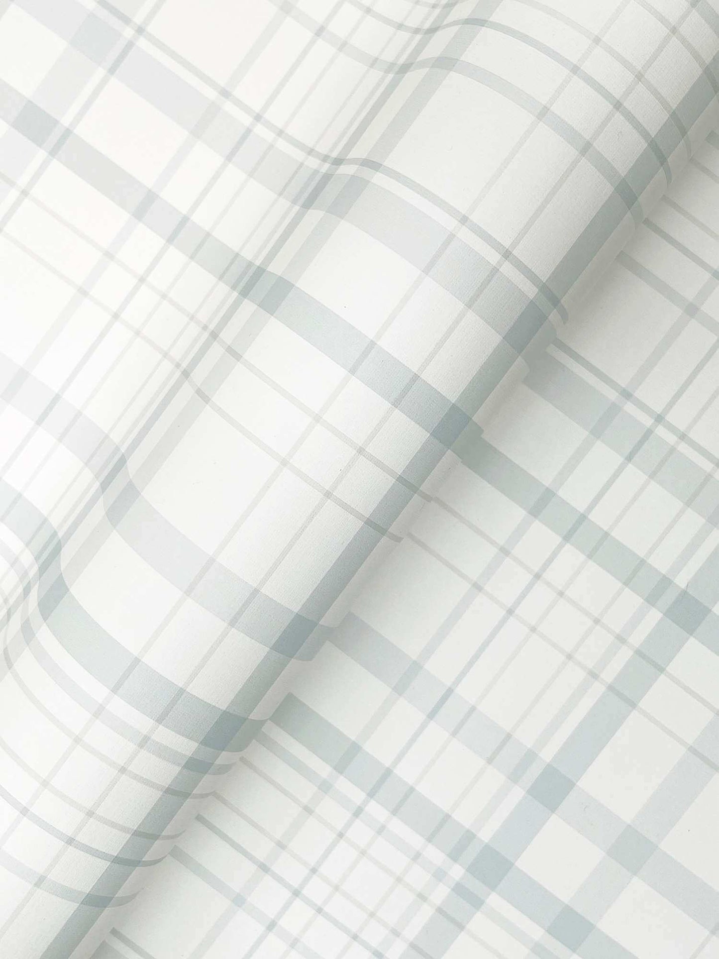 Chesapeake Plaid & Stripe Burgess Wallpaper Sample - Light Blue