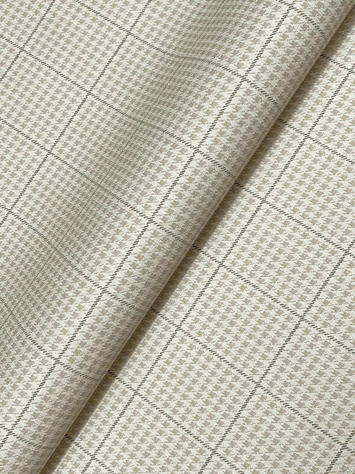 Chesapeake Plaid & Stripe Prescott Wallpaper Sample - Taupe