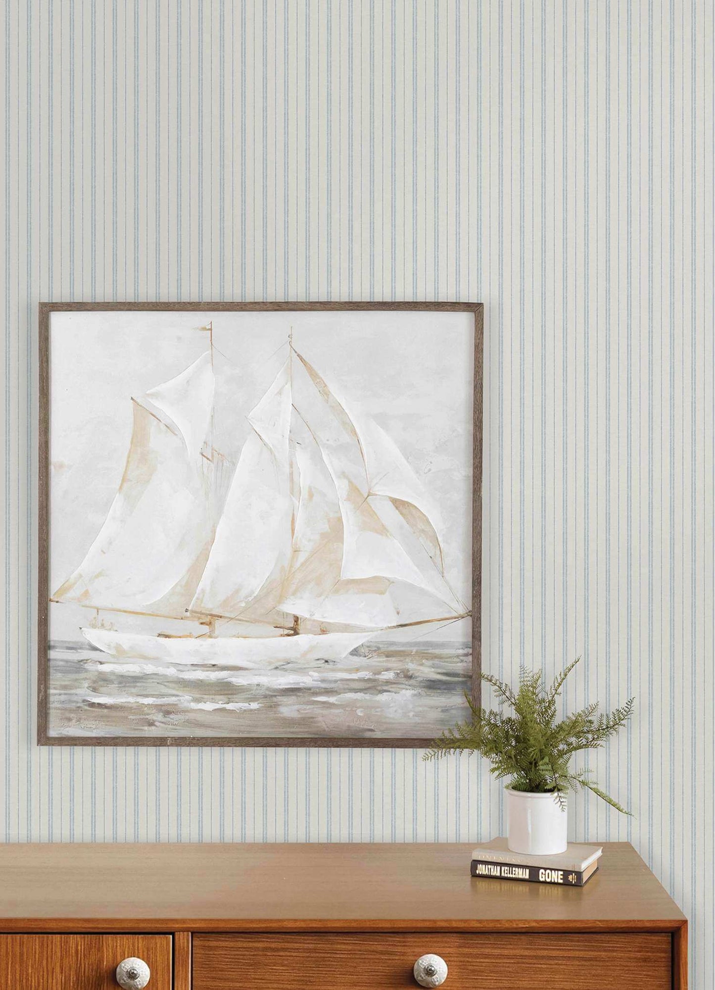 Chesapeake Plaid & Stripe Harville Wallpaper Sample - Light Blue