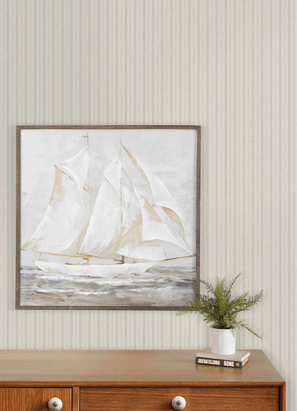 Chesapeake Plaid & Stripe Harville Wallpaper Sample - Beige