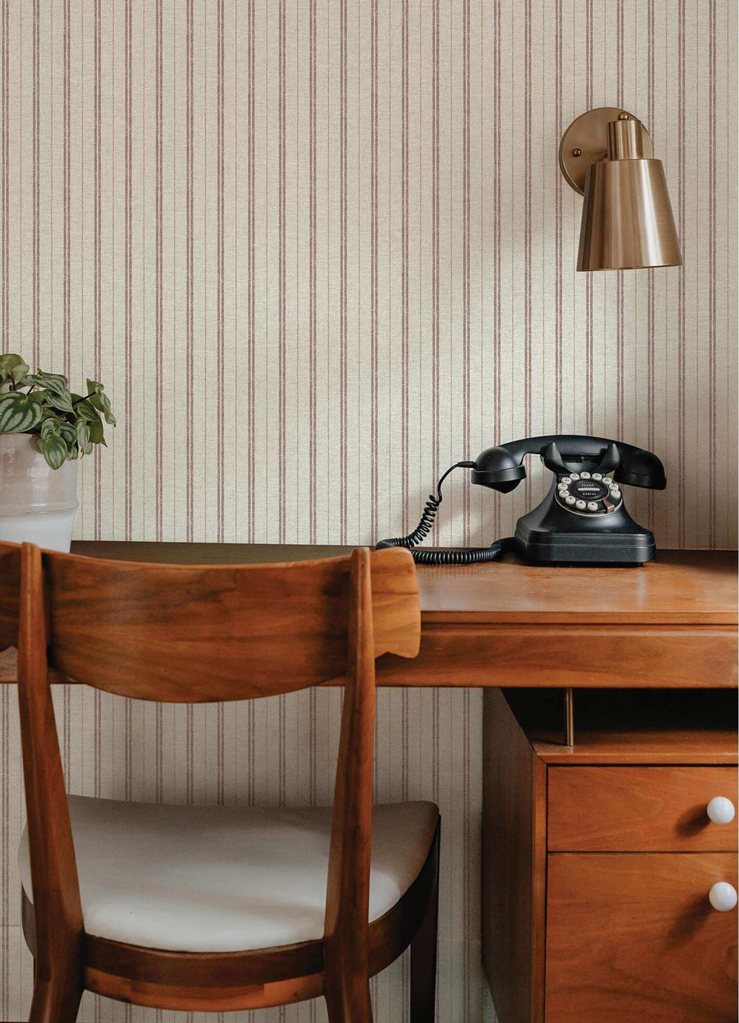 Chesapeake Plaid & Stripe Harville Wallpaper Sample - Maroon