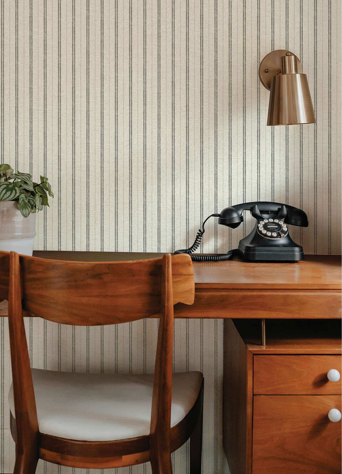 Chesapeake Plaid & Stripe Harville Wallpaper Sample - Black