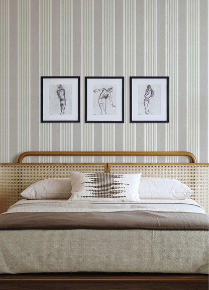 Chesapeake Plaid & Stripe Bingley Wallpaper Sample - Green