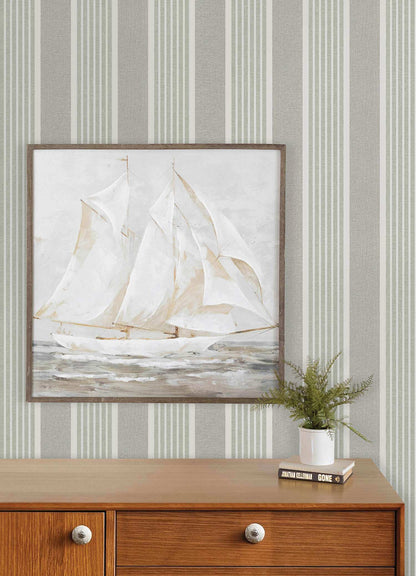 Chesapeake Plaid & Stripe Bingley Wallpaper Sample - Green