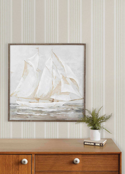 Chesapeake Plaid & Stripe Bingley Wallpaper Sample - Beige