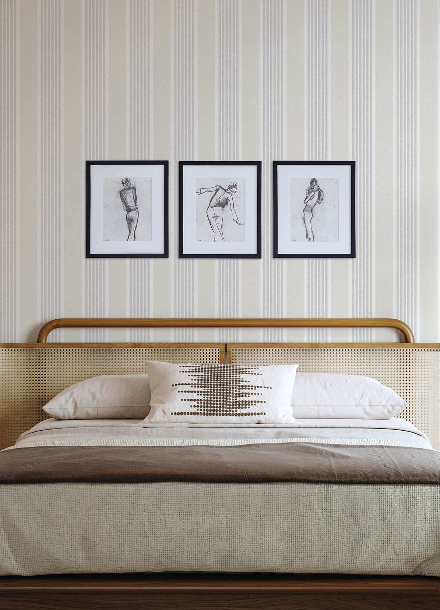 Chesapeake Plaid & Stripe Bingley Wallpaper Sample - Light Gray