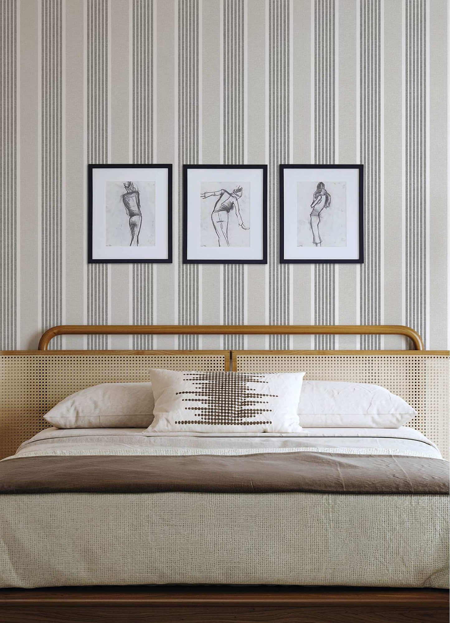 Chesapeake Plaid & Stripe Bingley Wallpaper Sample - Charcoal